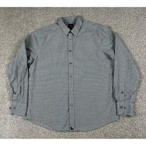 Untuckit Shirt Mens Large Gray Check Button Up Long Sleeve Regular Fit Cotton A2